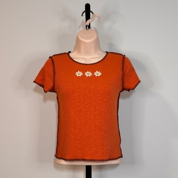 Speechless Kids Rust Short Sleeve Floral Graphic Tee - Size Children's XL - Picture 1 of 8